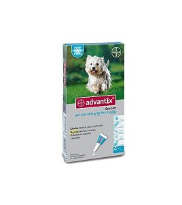 ADVANTIX SPOT ON*soluz 4 pipette 1 ml 100 mg + 500 mg cani da 4 a 10 Kg