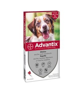 ADVANTIX SPOT ON*soluz 4 pipette 2,5 ml 250 mg + 1.250 mg cani da 10 a 25 Kg