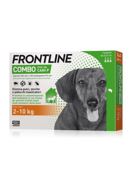 FRONTLINE COMBO SPOT-ON CANI P*soluz 3 pipette 0,67 ml 67 mg+ 60,3 mg cani da 2 a 10 Kg