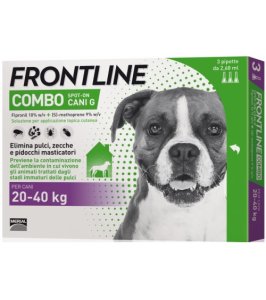 FRONTLINE COMBO SPOT-ON CANI G*soluz 3 pipette 2,68 ml 268 mg + 241,2 mg cani da 20 a 40 Kg