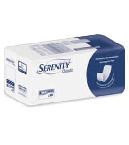 PANNOLONE PER INCONTINENZA FORMATO RETTANGOLARE SENZA BARRIERA SERENITY 30 PEZZI