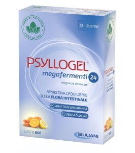 PSYLLOGEL MEGAFERMENTI 24 - INTEGRATORE  CON PROBIOTICI PER L'EQUILIBRIO DELLA FLORA INTESTINALE - 12 BUSTINE