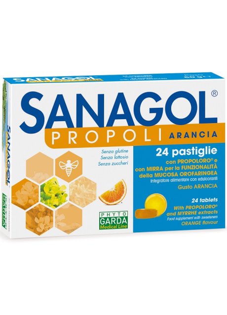 SANAGOL PROPOLI SENZA ZUCCHERO ARANCIA 24 CARAMELLE