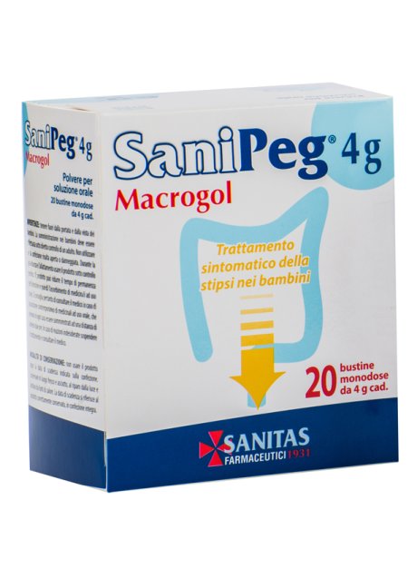 MACROGOL POLVERE PER SOLUZIONE ORALE SANIPEG 10G 20BUSTE
