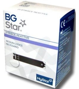STRISCE PER MISURAZIONE GLICEMIA BGSTAR 25 PEZZI COMPATIBILI