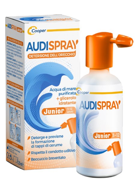 AUDISPRAY JUNIOR SOLUZIONE DI ACQUA DI MARE IPERTONICA SPRAYSENZA GAS IGIENE ORECCHIO 25ML