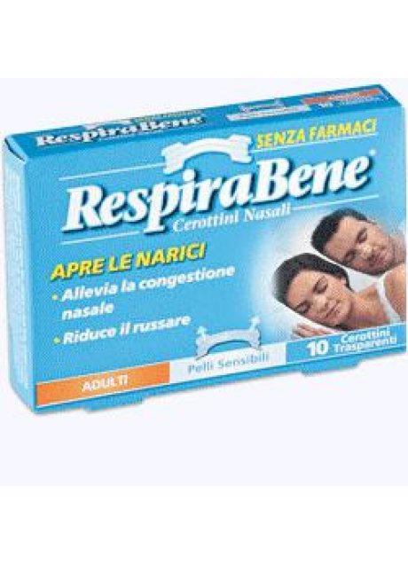 CEROTTO NASALE TRASPARENTE ADULTI RESPIRA BENE 10 PEZZI