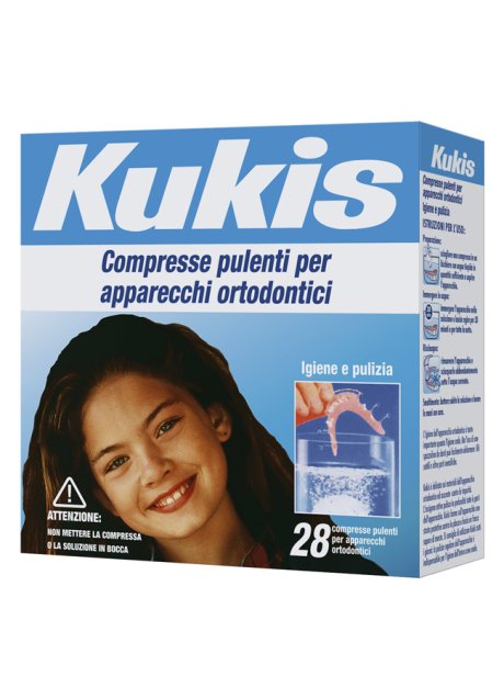 KUKIS CLEANSER 28 COMPRESSE PER PULIZIA APPARECCHI ORTODONTICI