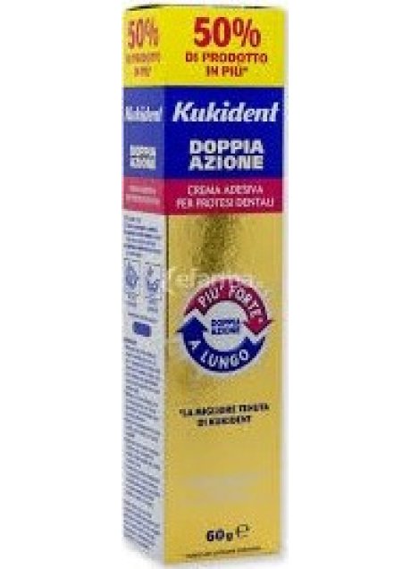 KUKIDENT PLUS DOPPIA AZIONE CREMA ADESIVA PER PROTESI DENTARIE 60 G