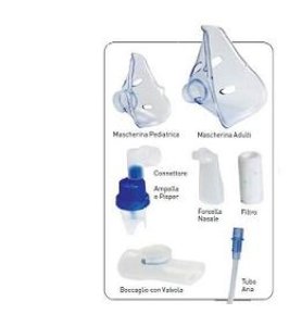 KIT RICAMBI OMRON COMP AIR BASIC COMPRENDE AMPOLLA BOCCAGLIOMASCHERINA ADULTI MASCHERINA PEDIATRICA TUBO 5 FILTRI