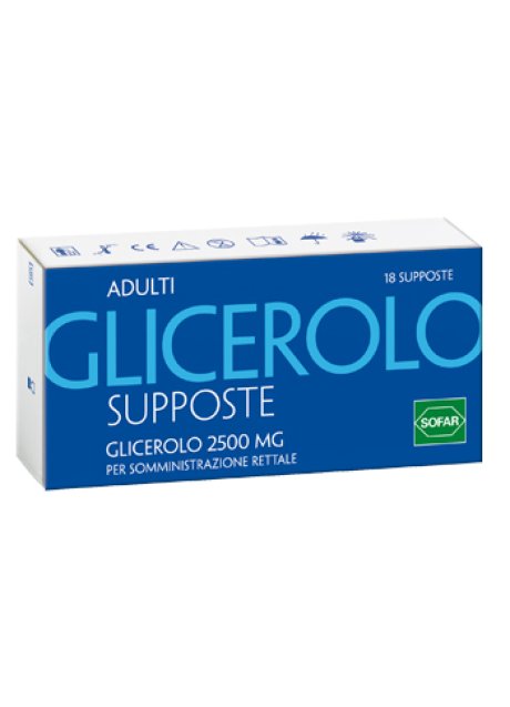 GLICEROLO SUPPOSTE ADULTI 2500 MG 18 PEZZI
