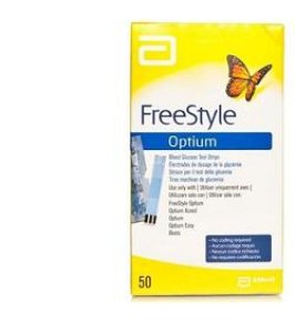 STRISCE MISURAZIONE GLICEMIA FREESTYLE OPTIUM TEST STRIPS 25PEZZI