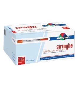 SIRINGA PER INSULINA MASTER-AID 0,5 ML GAUGE 30 8 MM 30 PEZZI