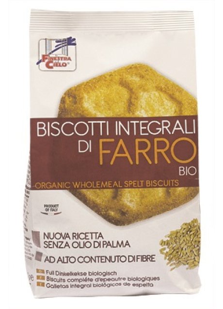 FSC BISCOTTI INTEGRALI DI FARRO BIOA AD ALTO CONTENUTO DI FIBRE CON OLIO DI GIRASOLE SENZA OLIO DI PALMA 400 G