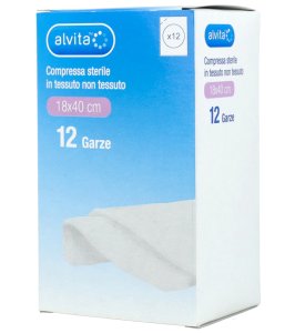 ALVITA GARZA STERILE IN TESSUTO NON TESSUTO 18X40CM 12 PEZZI