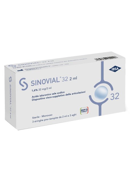 SIRINGA INTRA-ARTICOLARE SINOVIAL FORTE ACIDO IALURONICO 1,6% 2 ML 3 PEZZI