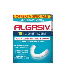 ALGASIV ADESIVO PER PROTESI DENTARIA INFERIORE 15 PEZZI OFFERTA SPECIALE + 3 PEZZI