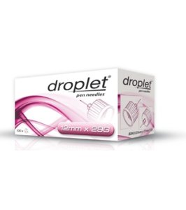 AGO PER PENNA DA INSULINA DROPLET 29 GAUGE 12 MM 100 PEZZI