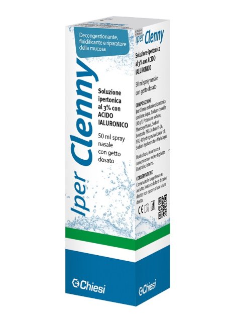 IPER CLENNY SPRAY NASALE GETTO DOSATO SOLUZIONE IPERTONICA 3% SODIO CLORURO 30 G/L CON ACIDO IALURONICO 50 ML