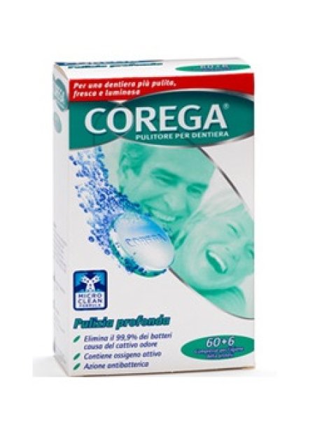COREGA PULIZIA PROFONDA DETERGENTE PER PROTESI DENTARIA 60+6COMPRESSE