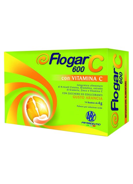 FLOGAR  C 600 CON VITAMINA C 14 BUSTINE GUSTO ARANCIA