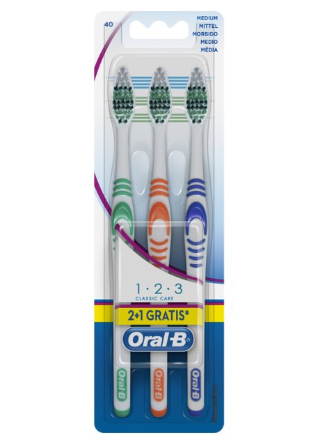 ORALB 123 CLASSIC CARE 40 SETOLE MEDIE 3 SPAZZOLINI ORALB 123 CLASSIC CARE 40 SETOLE MEDIE 3 SPAZZOLINI
