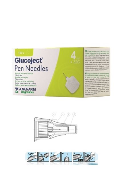 GLUCOJECT PEN NEEDLES  4MM G32