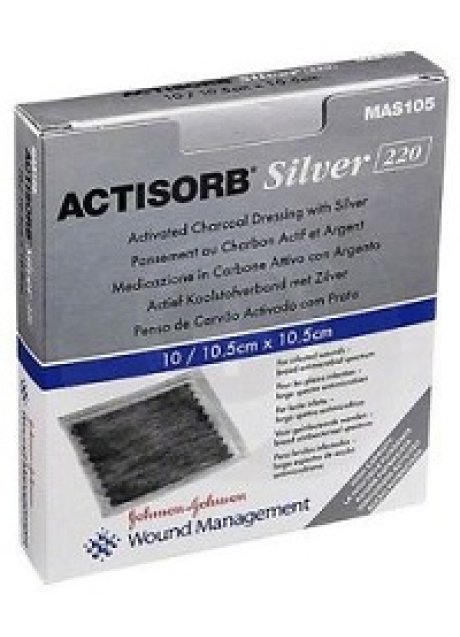 ACTISORB SILVER MEDICAZIONE IN CARBONE ATTIVO CON ARGENTO 10,5X10,5 CM 3 PEZZI