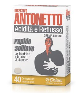 DIGESTIVO ANTONETTO ACIDITA' E REFLUSSO CREMA AL LIMONE 40 COMPRESSE MASTICABILI
