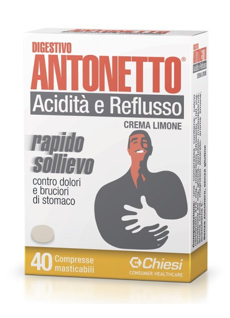 DIGESTIVO ANTONETTO ACIDITA' E REFLUSSO CREMA AL LIMONE 40 COMPRESSE MASTICABILI