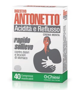 DIGESTIVO ANTONETTO ACIDITA' E REFLUSSO CREMA ALLA MENTA 40COMPRESSE MASTICABILI