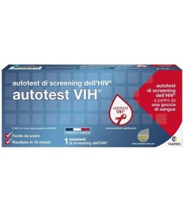 AUTOTEST VIH SCREENING DELL'HIV CONTIENE 1 AUTOTEST + SOLUZIONE + BISTURI + CEROTTO + GARZA + SALVIETTA DISINFETTANTE