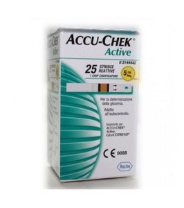 STRISCE MISURAZIONE GLICEMIA ACCU-CHEK ACTIVE STRIPS 25 PEZZI INF RETAIL
