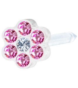 BLOMDAHL FORALOBO MP DAISY 5MM ROSE/CRYSTAL