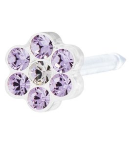 BLOMDAHL FORALOBI MP DAISY 5MM VIOLET/CRYSTAL