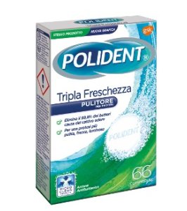 POLIDENT TRIPLA FRESCHEZZA 66 COMPRESSE