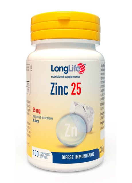 LONGLIFE ZINC 25 MG 100 COMPRESSE