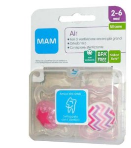 MAM AIR SUCCHIETTO 2-6 MESI SILICONE CONFEZIONE DOPPIA