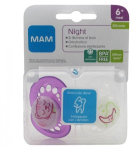 MAM NIGHT SUCCHIETTO 6+ SILICONE CONFEZIONE DOPPIA