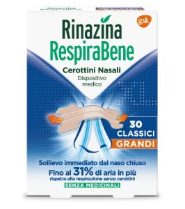 RINAZINA RESPIRABENE CEROTTI NASALI CLASSICI GRANDI CARTON 30 PEZZI