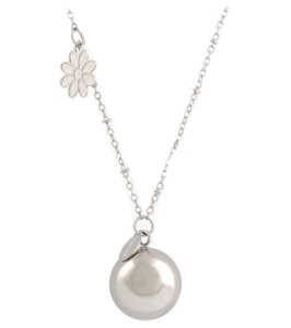 ARGENTOE' COLLANA BOLA FIORE