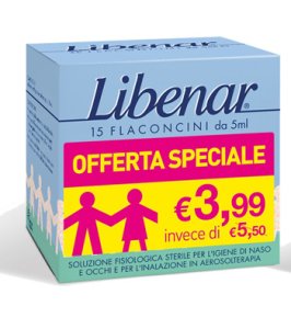 LIBENAR 15 FLACONCINI SOLUZIONE ISOTONICA 5 ML TAGLIO PREZZO