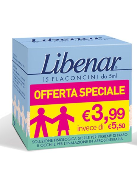 LIBENAR 15 FLACONCINI SOLUZIONE ISOTONICA 5 ML TAGLIO PREZZO