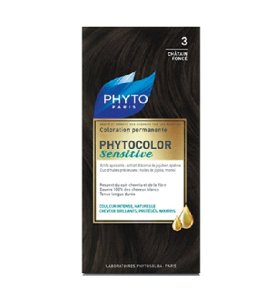 PHYTOCOLOR SENSITIVE 3 CASTANO SCURO 1 LOZIONE LIQUIDA 60 ML+ 1 CREMA 40 ML + 1 BALSAMO 12 ML + FOGLIETTO DI ISTRUZIONI+ GUANTI LATTICE
