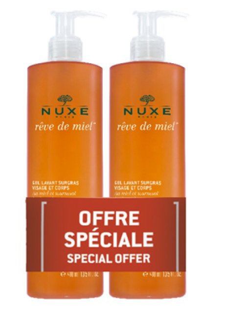 NUXE REVE DE MIEL DUO GEL DETERGENTE VISO E CORPO 2X400 ML