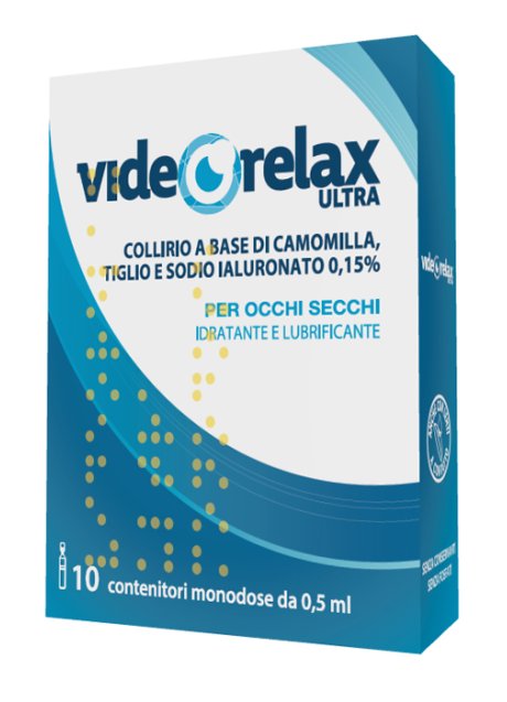 COLLIRIO IDRATANTE E LUBRIFICANTE VIDEORELAX ULTRA MONODOSE0,5 ML 10 PEZZI COLLIRIO IDRATANTE E LUBRIFICANTE VIDEORELAX ULTRA MONODOSE0,5 ML 10 PEZZI