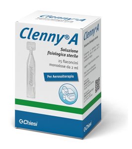 CLENNY A SOLUZIONE FISIOLOGICA STERILE PER AEROSOLTERAPIA 25FLACONCINI MONODOSE DA 2 ML
