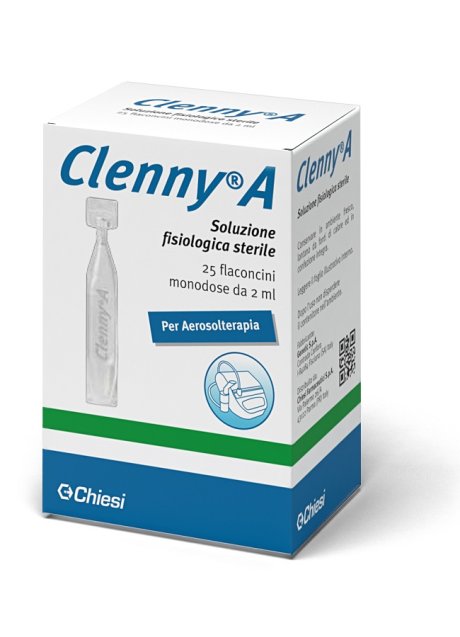 CLENNY A SOLUZIONE FISIOLOGICA STERILE PER AEROSOLTERAPIA 25FLACONCINI MONODOSE DA 2 ML