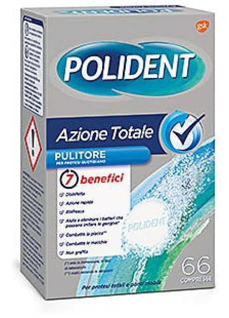POLIDENT AZIONE TOTALE 66 COMPRESSE PULITORE PER PROTESI QUOTIDIANO