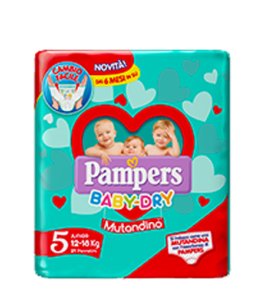 PAMPERS BABY DRY MUTANDINO SM TAGLIA 5 JUNIOR SMALL PACK 14+1 PEZZI